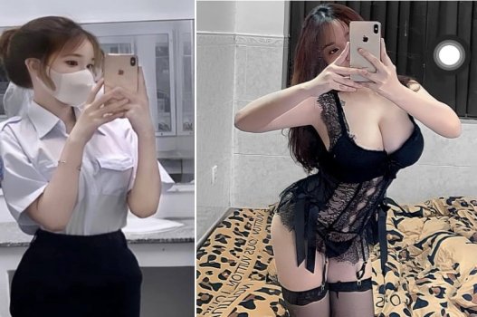 Máy bay bà già mãnh liệt với em gái xinh múp
